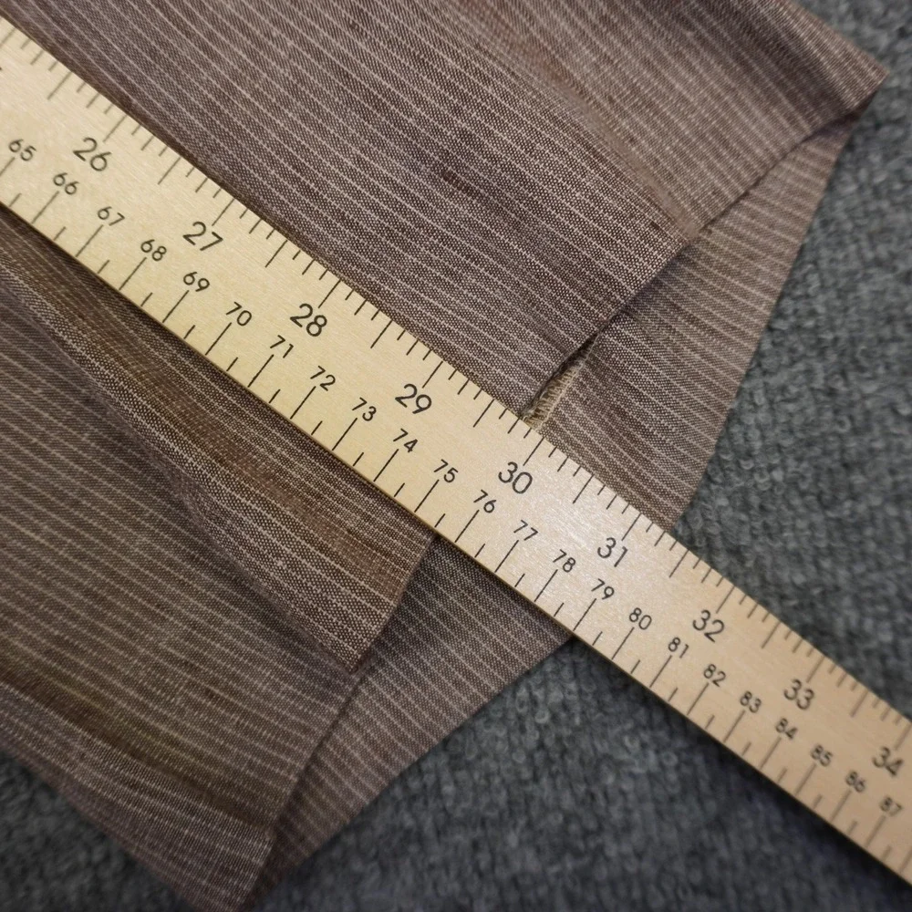Banana Republic Martin Fit Pants Womens 8 32x20 Brown Pinstripe Linen Blend